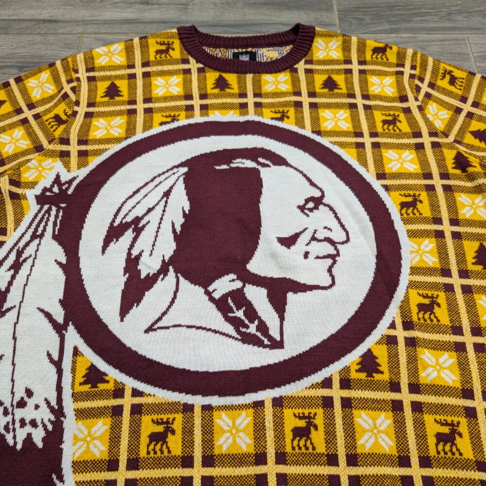 Washington Redskins Holiday Sweater Mens Size 2XL NFL Team Apparel NWOT - Picture 4 of 10